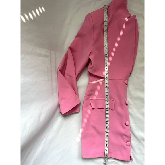 Boohoo Barbiecore Pink Blazer Dress Sze 10 Bubblegum Cutouts Barbie Formal Girly - Picture 10 of 10